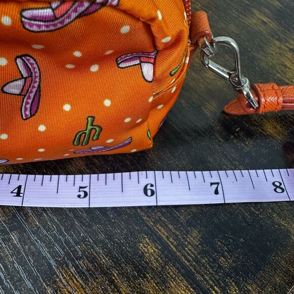 Prada Tessuto Nylon Wristlet Pouch Bag Orange Sombreros Cactus Colorful Festive - Picture 15 of 16